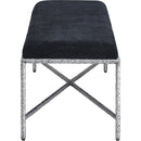 Meridian Valley Black Chenille Fabric Bench IMAGE 4
