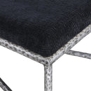Meridian Valley Black Chenille Fabric Bench IMAGE 5