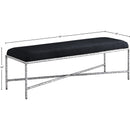 Meridian Valley Black Chenille Fabric Bench IMAGE 6