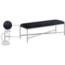 Meridian Valley Black Chenille Fabric Bench IMAGE 7
