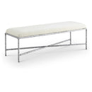 Meridian Valley Cream Chenille Fabric Bench IMAGE 1