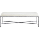 Meridian Valley Cream Chenille Fabric Bench IMAGE 3