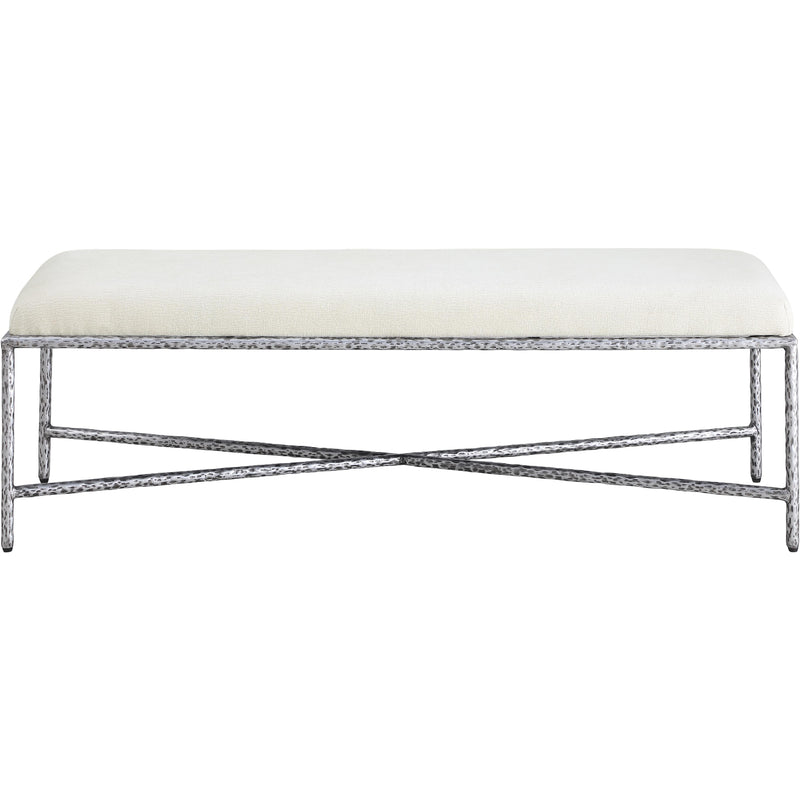 Meridian Valley Cream Chenille Fabric Bench IMAGE 3
