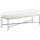 Meridian Valley Cream Chenille Fabric Bench IMAGE 6