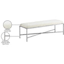 Meridian Valley Cream Chenille Fabric Bench IMAGE 7