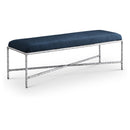 Meridian Valley Navy Chenille Fabric Bench IMAGE 1