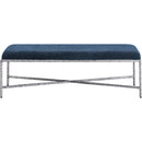 Meridian Valley Navy Chenille Fabric Bench IMAGE 3