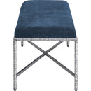 Meridian Valley Navy Chenille Fabric Bench IMAGE 4