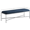 Meridian Valley Navy Chenille Fabric Bench IMAGE 6