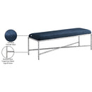 Meridian Valley Navy Chenille Fabric Bench IMAGE 7