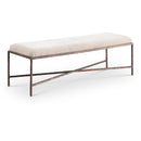 Meridian Valley Beige Chenille Fabric Bench IMAGE 1