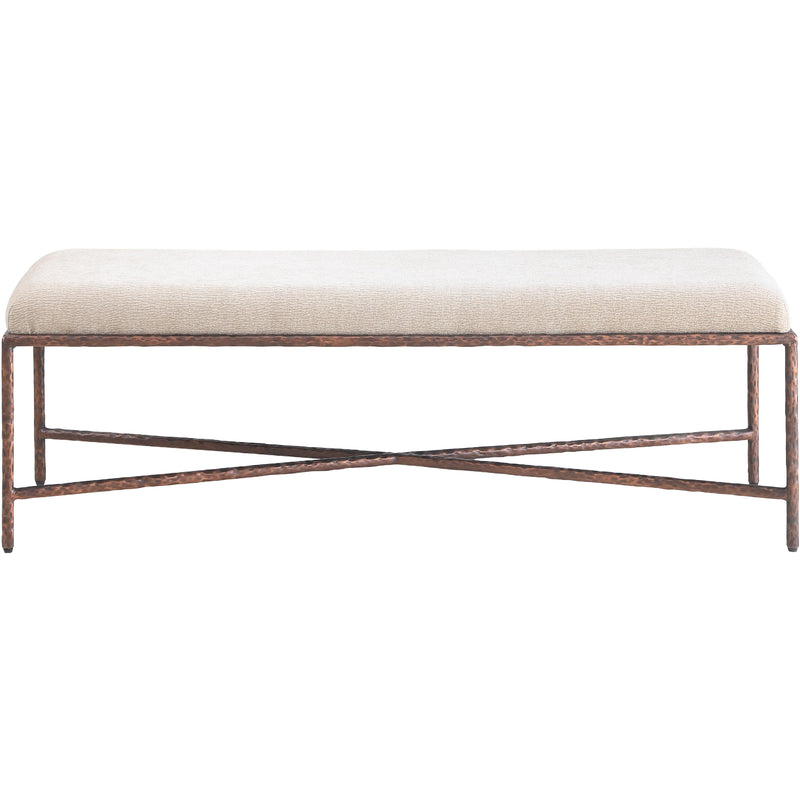 Meridian Valley Beige Chenille Fabric Bench IMAGE 3