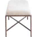 Meridian Valley Beige Chenille Fabric Bench IMAGE 4