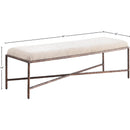 Meridian Valley Beige Chenille Fabric Bench IMAGE 6