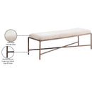 Meridian Valley Beige Chenille Fabric Bench IMAGE 7