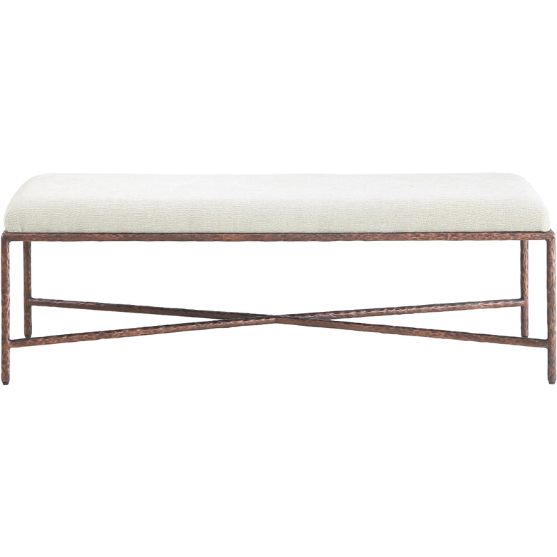 Meridian Valley Cream Chenille Fabric Bench IMAGE 3