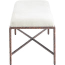 Meridian Valley Cream Chenille Fabric Bench IMAGE 4