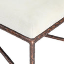 Meridian Valley Cream Chenille Fabric Bench IMAGE 5