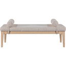 Meridian Priscilla Beige Linen Textured Fabric Bench IMAGE 3
