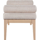 Meridian Priscilla Beige Linen Textured Fabric Bench IMAGE 4
