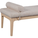 Meridian Priscilla Beige Linen Textured Fabric Bench IMAGE 5