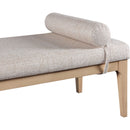 Meridian Priscilla Beige Linen Textured Fabric Bench IMAGE 6