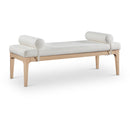 Meridian Priscilla Cream Linen Textured Fabric Bench IMAGE 1