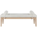 Meridian Priscilla Cream Linen Textured Fabric Bench IMAGE 3