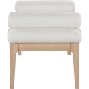 Meridian Priscilla Cream Linen Textured Fabric Bench IMAGE 4