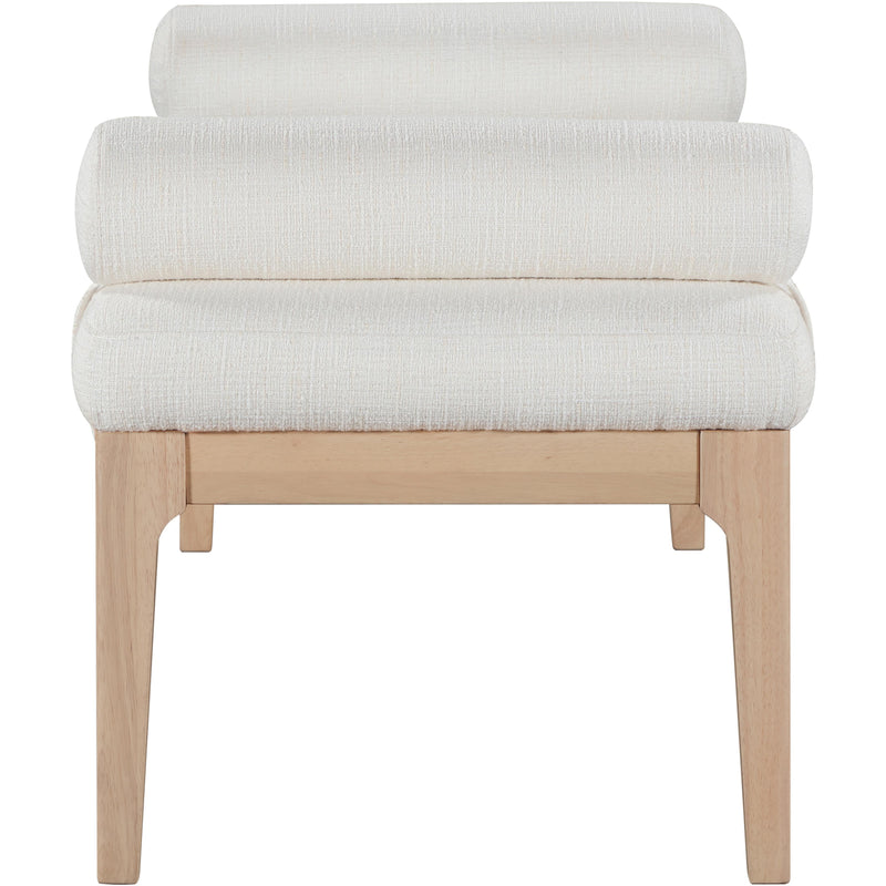 Meridian Priscilla Cream Linen Textured Fabric Bench IMAGE 4