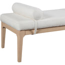 Meridian Priscilla Cream Linen Textured Fabric Bench IMAGE 5