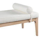 Meridian Priscilla Cream Linen Textured Fabric Bench IMAGE 6