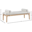 Meridian Priscilla Cream Linen Textured Fabric Bench IMAGE 8