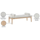 Meridian Priscilla Cream Linen Textured Fabric Bench IMAGE 9