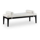 Meridian Priscilla Cream Linen Textured Fabric Bench IMAGE 1