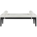 Meridian Priscilla Cream Linen Textured Fabric Bench IMAGE 3