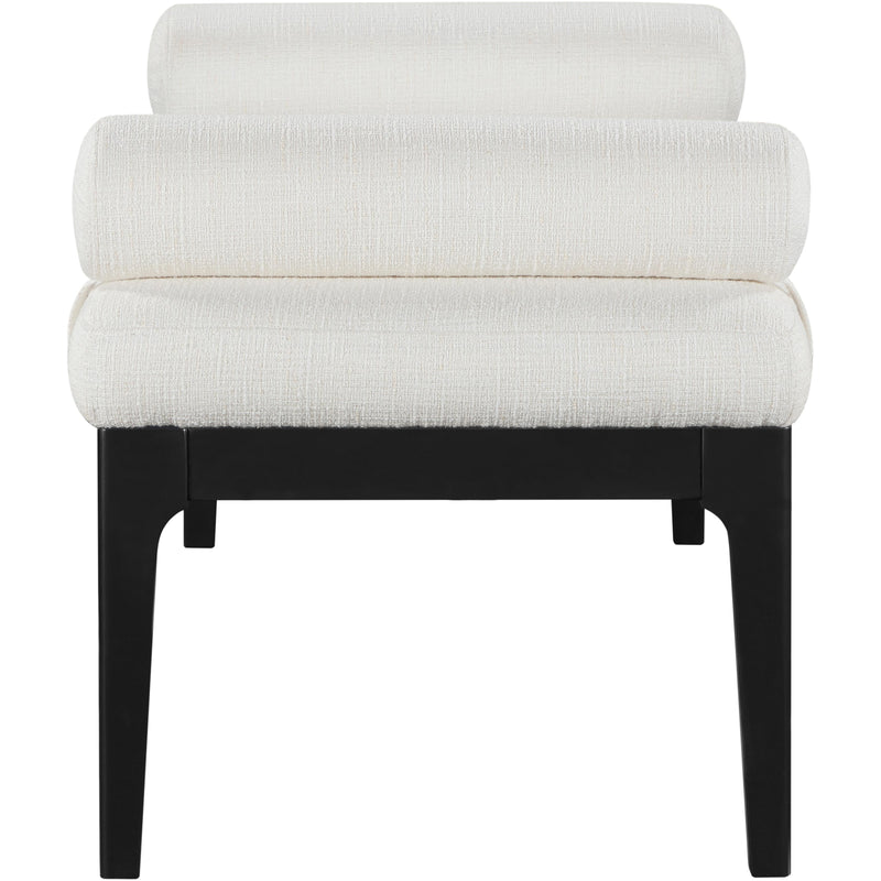Meridian Priscilla Cream Linen Textured Fabric Bench IMAGE 4