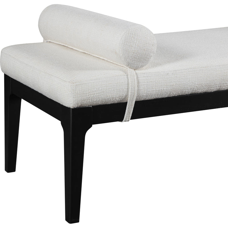 Meridian Priscilla Cream Linen Textured Fabric Bench IMAGE 5