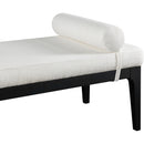 Meridian Priscilla Cream Linen Textured Fabric Bench IMAGE 6