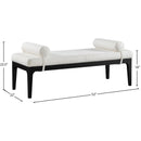 Meridian Priscilla Cream Linen Textured Fabric Bench IMAGE 8