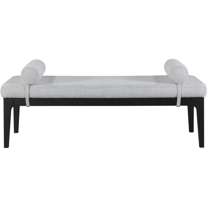 Meridian Priscilla Grey Linen Textured Fabric Bench IMAGE 3