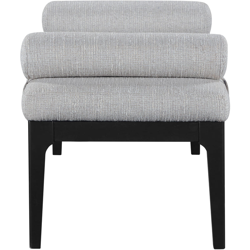 Meridian Priscilla Grey Linen Textured Fabric Bench IMAGE 4