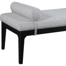 Meridian Priscilla Grey Linen Textured Fabric Bench IMAGE 5