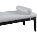 Meridian Priscilla Grey Linen Textured Fabric Bench IMAGE 6