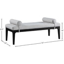 Meridian Priscilla Grey Linen Textured Fabric Bench IMAGE 8