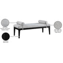 Meridian Priscilla Grey Linen Textured Fabric Bench IMAGE 9