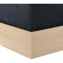Meridian Havre Black Velour Fur Fabric Ottoman/Stool IMAGE 5