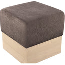 Meridian Havre Brown Velour Fur Fabric Ottoman/Stool IMAGE 4