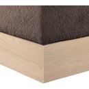 Meridian Havre Brown Velour Fur Fabric Ottoman/Stool IMAGE 5