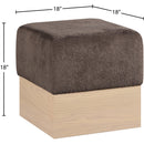 Meridian Havre Brown Velour Fur Fabric Ottoman/Stool IMAGE 7